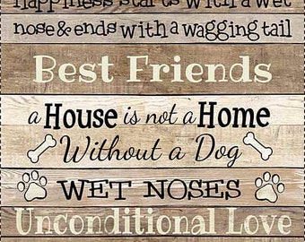 23" X 44" Panel I Love My Dog Best Friends Dogs Pets Cream Cotton Fabric Panel (PANEL-C8552-NATURAL) D758.46
