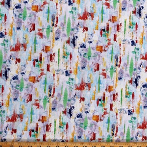 Cotton Multicolor Paint Strokes Dabs of Paint Painting Artist Artworks XIII Cotton Fabric Print by the Yard (1649-27314-X) D693.52