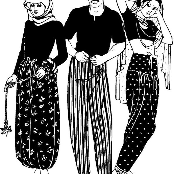 Folkwear Sarouelles Pants #119 Turkish African Indian Pants Trousers Historical Traditional Sewing Pattern (Pattern Only) folkwear119