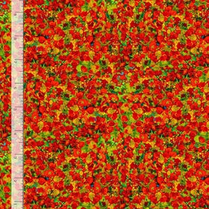 Cotton Tiny Poppy Floral Multicolor Flowers Landscape Poppy Dreams Timeless Treasures Cotton Fabric Print by the Yard D137.04