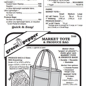 Market Tote & Produce Bag Grocery Shopping Bag Purse #546 Sewing Pattern (Pattern Only) gp546