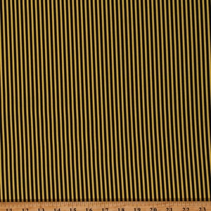 Cotton Black and Yellow Stripes Bees Bee Stripes Striped Patterned Cotton Fabric Print by the Yard (STRIPE-C8109-BEE) D383.52