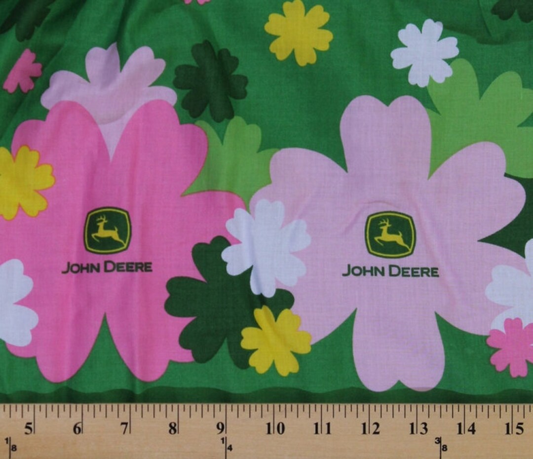 Presmocked Shirred Sundress Fabric John Deere Flowers Floral Pink