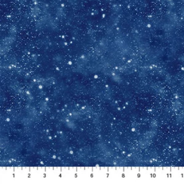 Cotton Polar Frost Starry Sky Night Sky Stars Landscape Dark Blue Cotton Fabric Print by the Yard (24843-46) D502.77