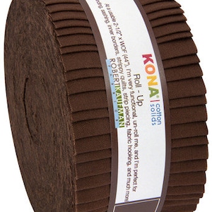 Roll-Ups Kona® Cotton Solids Coffee Colorstory Brown Robert Kaufman 2.5&quot; Fabric Strips Jelly Roll Quilter&#39;s Precuts Bundle M530.23