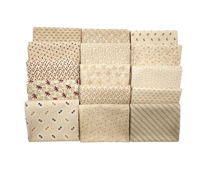 10 Fat Quarters Kansas Troubles by Moda Neutrals, Creams, LIGHT COLORS ONLY Floral Reproduction Assorted Cotton Fabrics Bundle M492.37 image 8