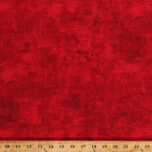 Cotton Cardinal Red Textured Mottled-Look Blender Cotton Fabric Print by the Yard (9030-240) D408.04