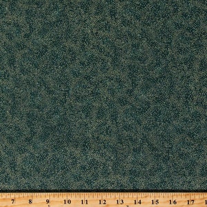 Cotton Gold Metallic Dots Flecks on Hunter Green Brilliant Blenders Christmas Winter Holiday Cotton Fabric Print by the Yard D401.72