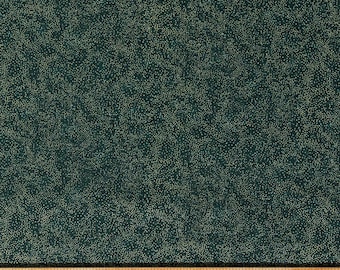 Cotton Gold Metallic Dots Flecks on Hunter Green Brilliant Blenders Christmas Winter Holiday Cotton Fabric Print by the Yard D401.72
