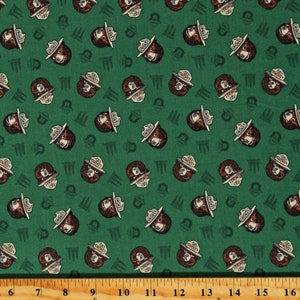 Cotton Smokey The Bear Animals Wilderness Woods Forest Trees Forest Green Cotton Fabric Print by the Yard (C14641-FOREST) D787.16