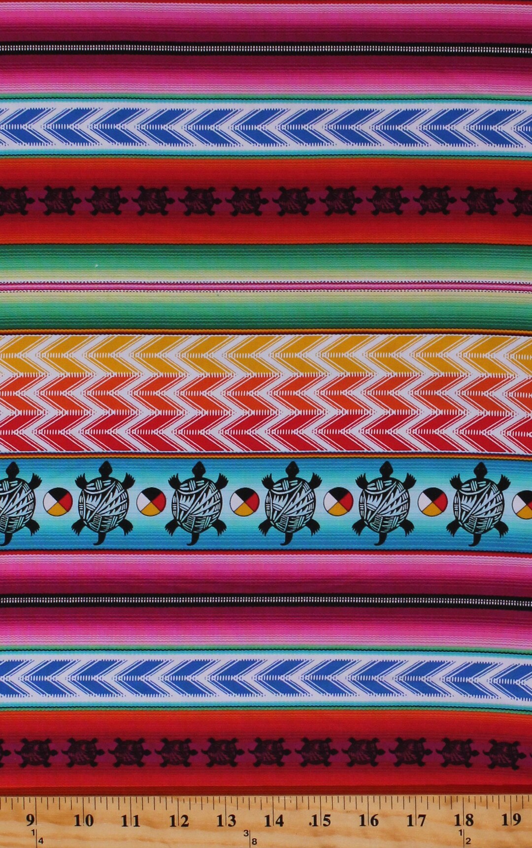 Cotton Southwestern Native American Woven Blanket Look Turtles Tucson