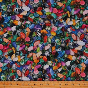 Cotton The Gem Collector Jewels Gemstones Rocks Minerals Multicolor Cotton Fabric Print by the Yard (SRKD-21289-201JEWEL) D579.87
