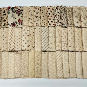 10 Fat Quarters Kansas Troubles by Moda Neutrals, Creams, LIGHT COLORS ONLY Floral Reproduction Assorted Cotton Fabrics Bundle M492.37 image 1