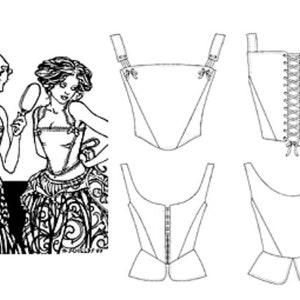 Folkwear #267 M&#39;Lady&#39;s Corset Vest 16th Century Undergarment Sewing Pattern (Pattern Only)
