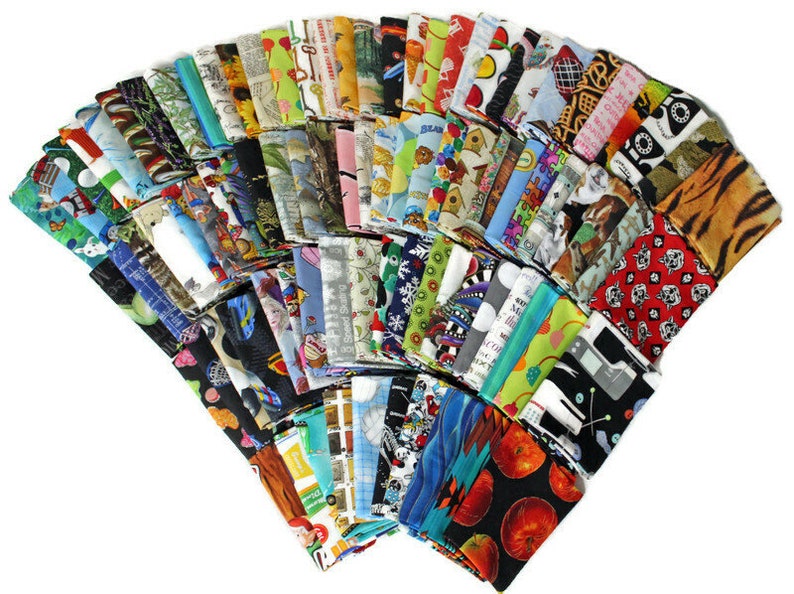 10 Fat Quarters Assorted Novelty Prints Stash Building Etsy