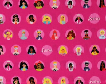 Cotton Barbie Icon Dolls Toys Kids Girls Dresses Clothing Hot Pink Cotton Fabric Print by the Yard D677.02 Official Licensed Riley Blake