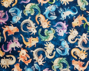 Cotton Cuties 2 A Lotta Axolotls Animals Creatures Sea Ocean Cute Quilting Treasures Cotton Fabric Print by the Yard (2600-31452-Q) D683.96