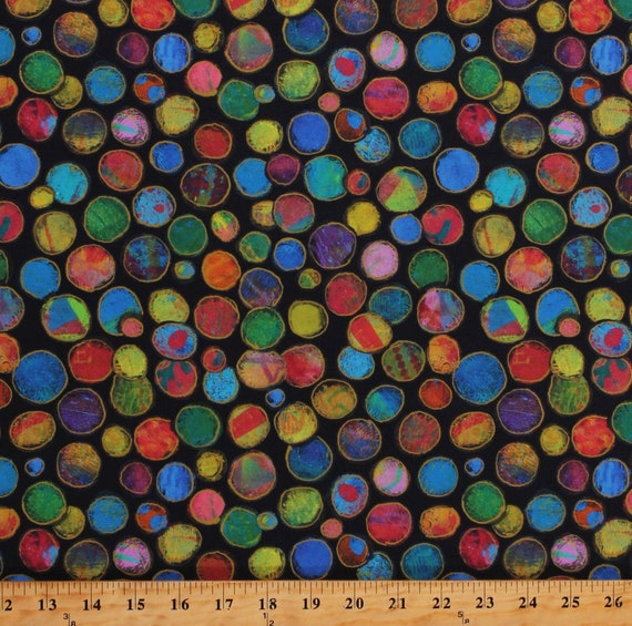 Cotton Colorful Dots Circles Abstract Painting Painted-look Sue