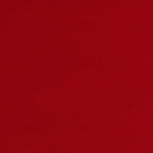 May include: Solid red fabric with a smooth texture.