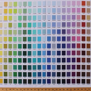 24.5&quot; X 44&quot; Panel Color Swatches Chart Rainbow Kona Cotton Fabric Panel (SRKD-19900-205MULTI) D467.58
