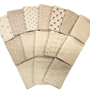 10 Fat Quarters Kansas Troubles by Moda Neutrals, Creams, LIGHT COLORS ONLY Floral Reproduction Assorted Cotton Fabrics Bundle M492.37 image 10