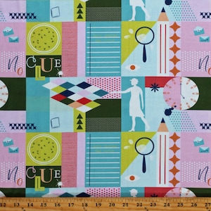 Cotton Clueless Nancy Drew Detective Mystery Mysteries Clues Puzzles Angela Pingel Cotton Fabric Print by the Yard D388.60 Windham Fabrics