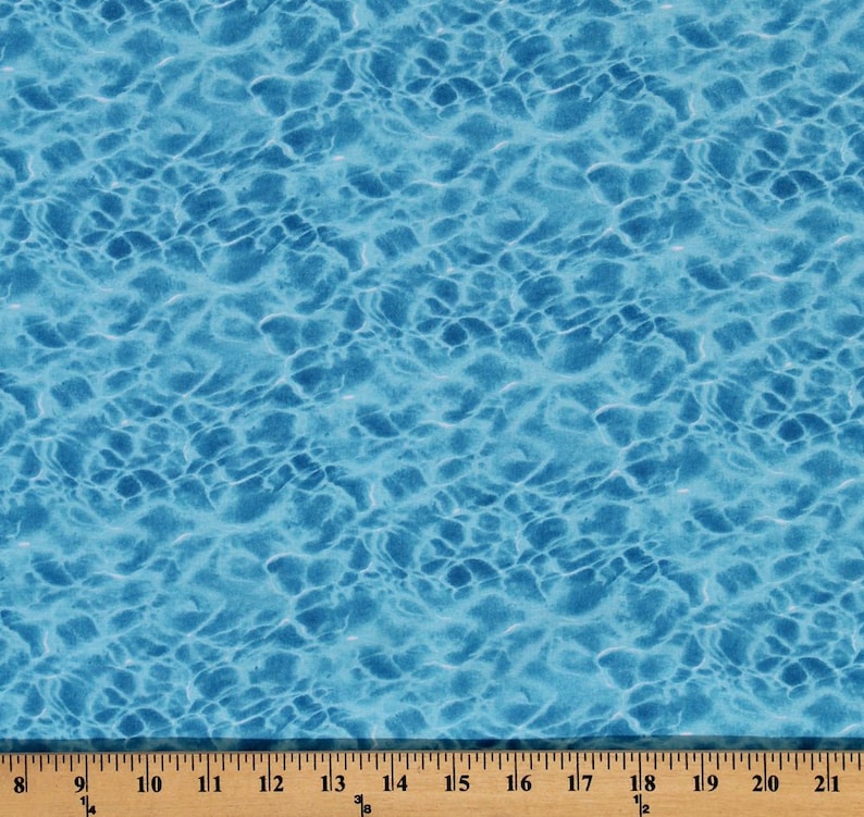 Cotton Blue Water Ripples Ocean Landscape Medley Cotton Fabric Print by ...
