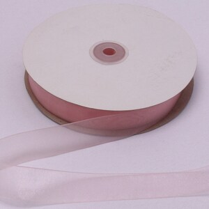 100 Yard Roll - 7/8&quot; Inch Wide Petal Pink Shimmery Non-Wired Nylon Sheer Ribbon - Sold by the 100-Yard Spool (72070-023) M206.08
