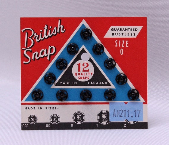 Vintage Neweys Black Snap Fasteners Size 00 (7mm) Vintage Neweys Black Snap Fasteners Size 00 (7mm)