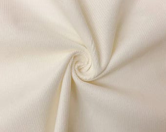 Corduroy Woven Stretch Pinwale Corduroy in Off-White 46" Wide Midweight Cotton Blend Fabric by the Yard (D248.28)