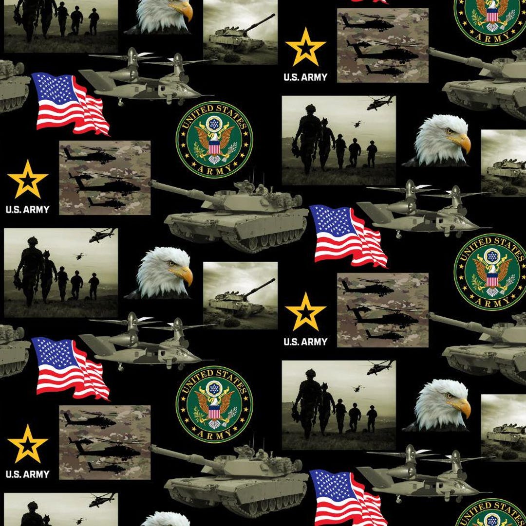 Cotton United States of America Army Patriotic Military Cotton Fabric ...