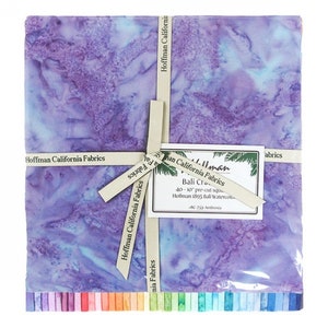 Bali Crackers 10" Layer Cake Squares - Hoffman 1895 Watercolors Ambrosia Pastels Hand-Dyed Batiks Fabric Quilter's Cotton Precuts M531.34