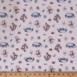 Winnie The Pooh Cotton Fabric Baby Friends