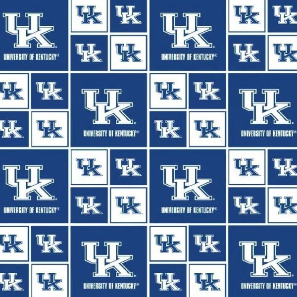 Cotton University of Kentucky UK College Team Cotton Fabric Print by the yard (ky-020) D664.28