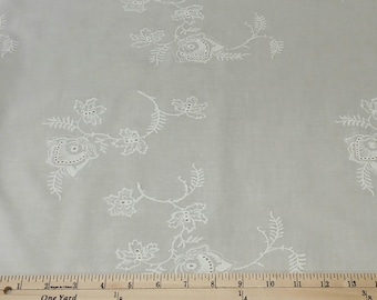 Embroidered Cotton Lawn Batiste Flowers Floral Embroidery Sheer 58" Wide Lightweight Airy Fabric by the Yard (5596F-6H) D166.34