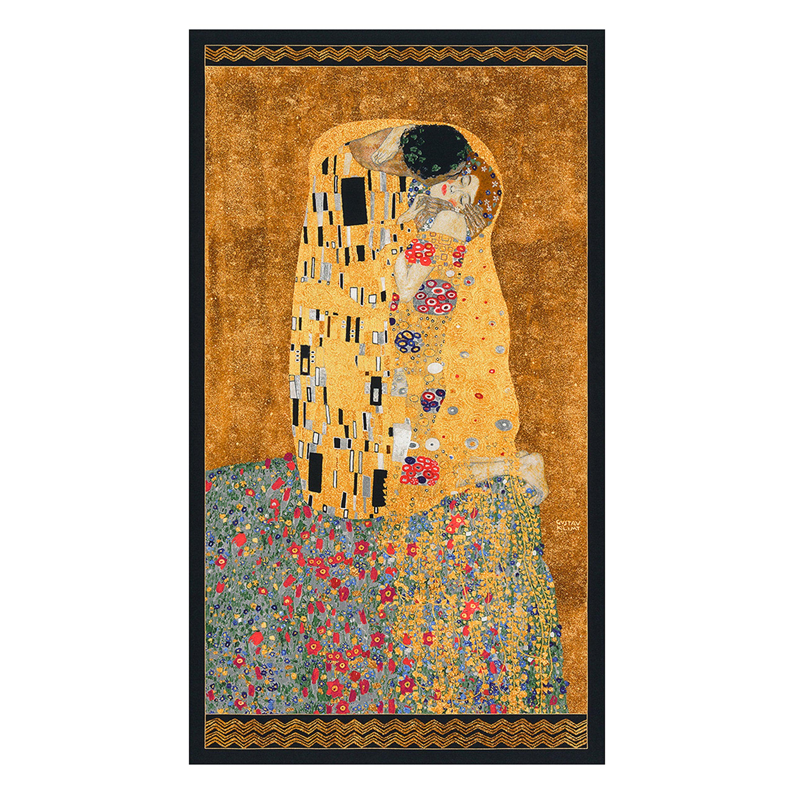 24" X 44" Panel Gustav Klimt the Kiss Famous Painting Replica Metallic ...