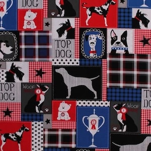 Cotton Best in Show Dogs Winners Patchwork Animals Cotton Fabric Print by the Yard 5015-99 (D466.35)
