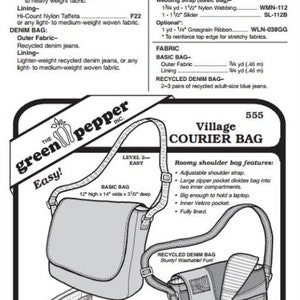 Village Courier Bag Messenger Bag Purse #555 Sewing Pattern (Pattern Only) gp555