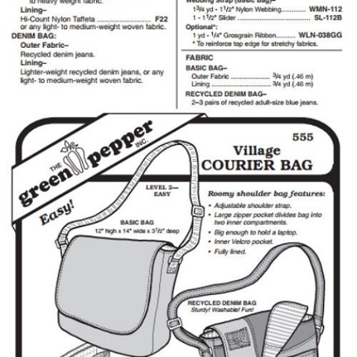 Village Courier Bag Messenger Bag Purse 555 Sewing Pattern Etsy
