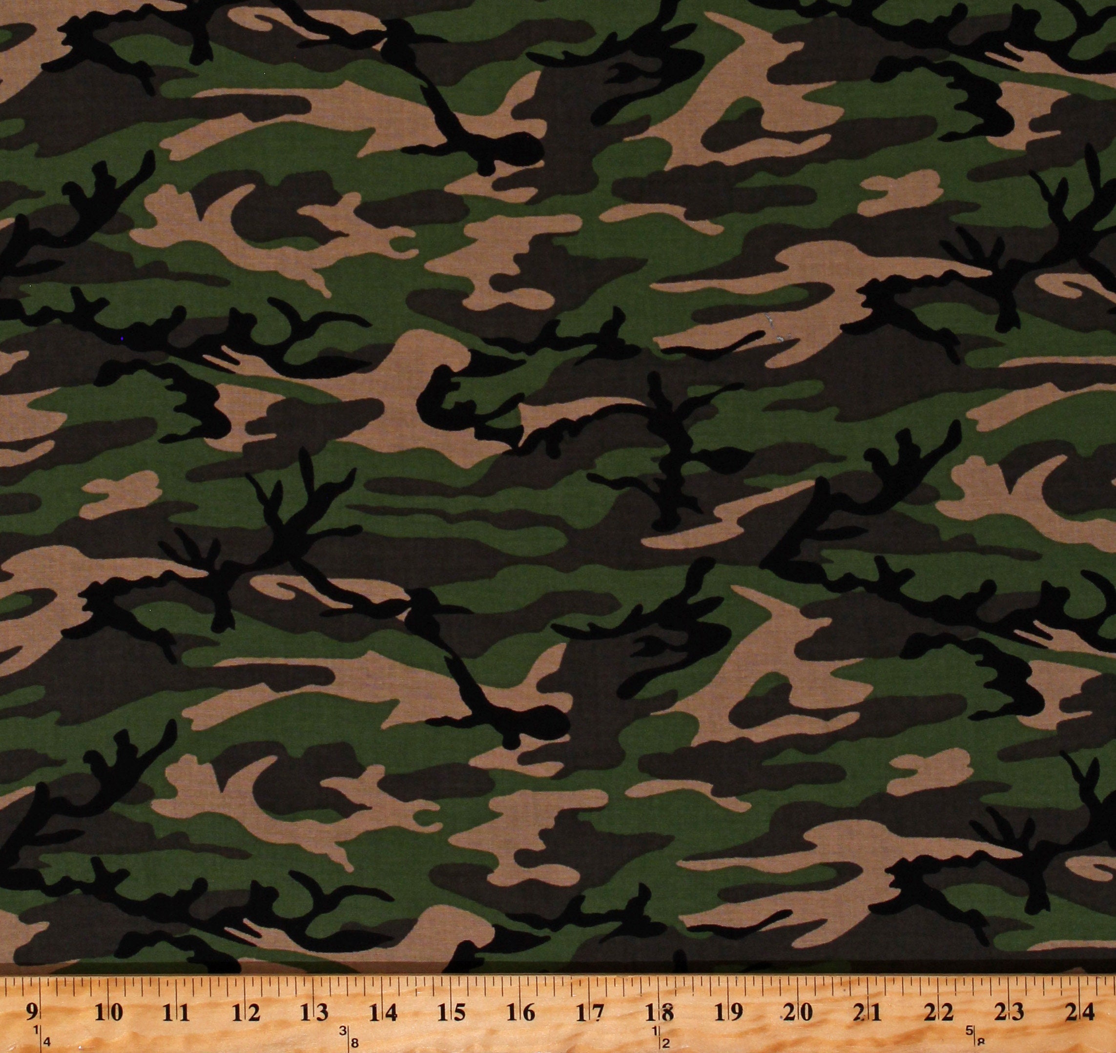 Cotton Hunting Military Camoflauge Greens Browns Cotton Fabric Print by ...