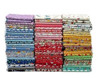 10 Fat Quarters - 1930&#39;s -1950&#39;s Reproduction Feed Sack Small Floral Depression Era Vintage-look Flowers Assorted Fat Quarter Bundle M229.02