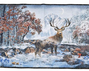 Finished Quilt - Call of the Wild White-Tailed Deer Buck Wall Hanging 27" x 42" Quilt (M218.14)