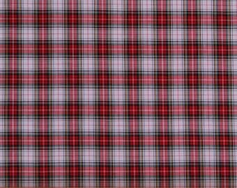 45" Plaid Shirting Tartan Clan Red Yellow White Gray Lightweight Yarn Dyed Woven Cotton Fabric by the Yard (5562L-4B) D157.21