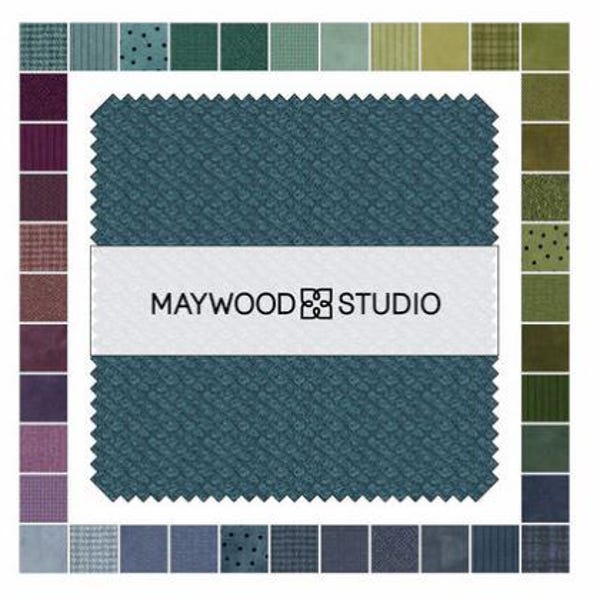 5" Charm Pack - Bonnie Sullivan Woolies Flannel Gemstones Maywood Studio 42 5-inch Charm Pack Squares Flannel Fabric Bundle Precuts M422.41