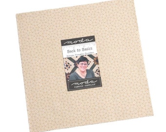 10" Layer Cake Squares - Back to Basics by Kansas Troubles Quilters for Moda Ten-Square Fabric Bundle Quilter's Cotton Precuts M531.40