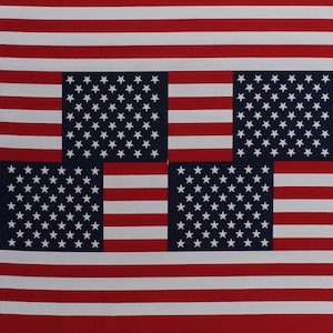 35.5&quot; X 68&quot; Packcloth Panel - Flags USA Patriotic 4th of July Banner Nylon/Polyester Indoor/Outdoor Decorator Fabric by the Panel (D245.21)