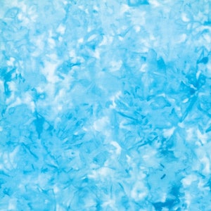 Cotton Batik Blue Watercolors Mottled Style 44&quot; Wide Hand-Dyed Bali Batik Fabric by the Yard (851-203H2O) D176.38