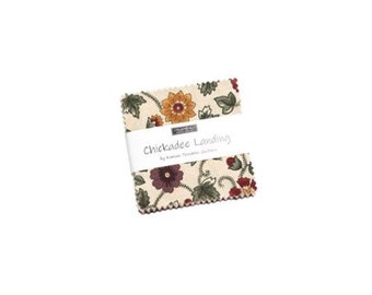 Pacote Mini Charm 2,5" x 2,5" Chickadee Landing da Kansas Troubles for Moda Florals Squares Pacote de tecido Quilter's Cotton Precuts (M524.42)