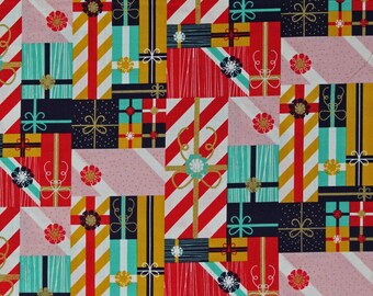 Cotton Christmas Presents Gifts Holidays Winter Night of the Nutcracker Gifts MET Multicolor Fabric Print by the Yard (12019521) D410.09
