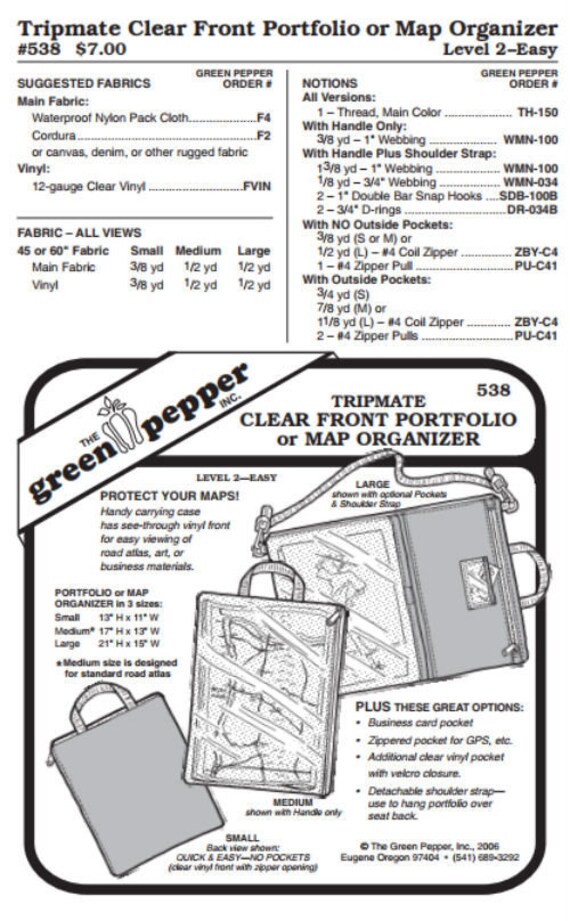 Tripmate Clear Front Portfolio/Atlas Organizer - 538 - The Green Pepper Patterns Tripmate Clear Front Portfolio/Atlas Organizer - 538 - The Green Pepper Patterns